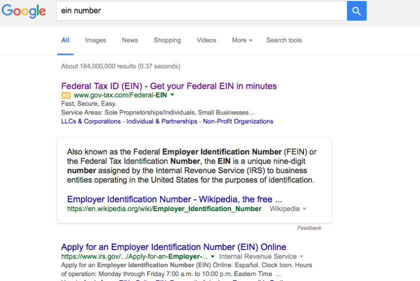 How do you look up an employer identification number?